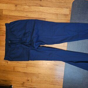 Cherokee Men's Scrub Pants Tapered Leg with Elastic Waistband Zip, Navy